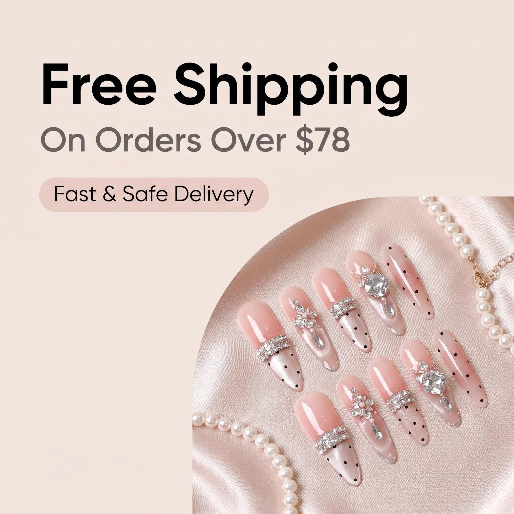 Silver Glitter Full Diamond Press On Nails
