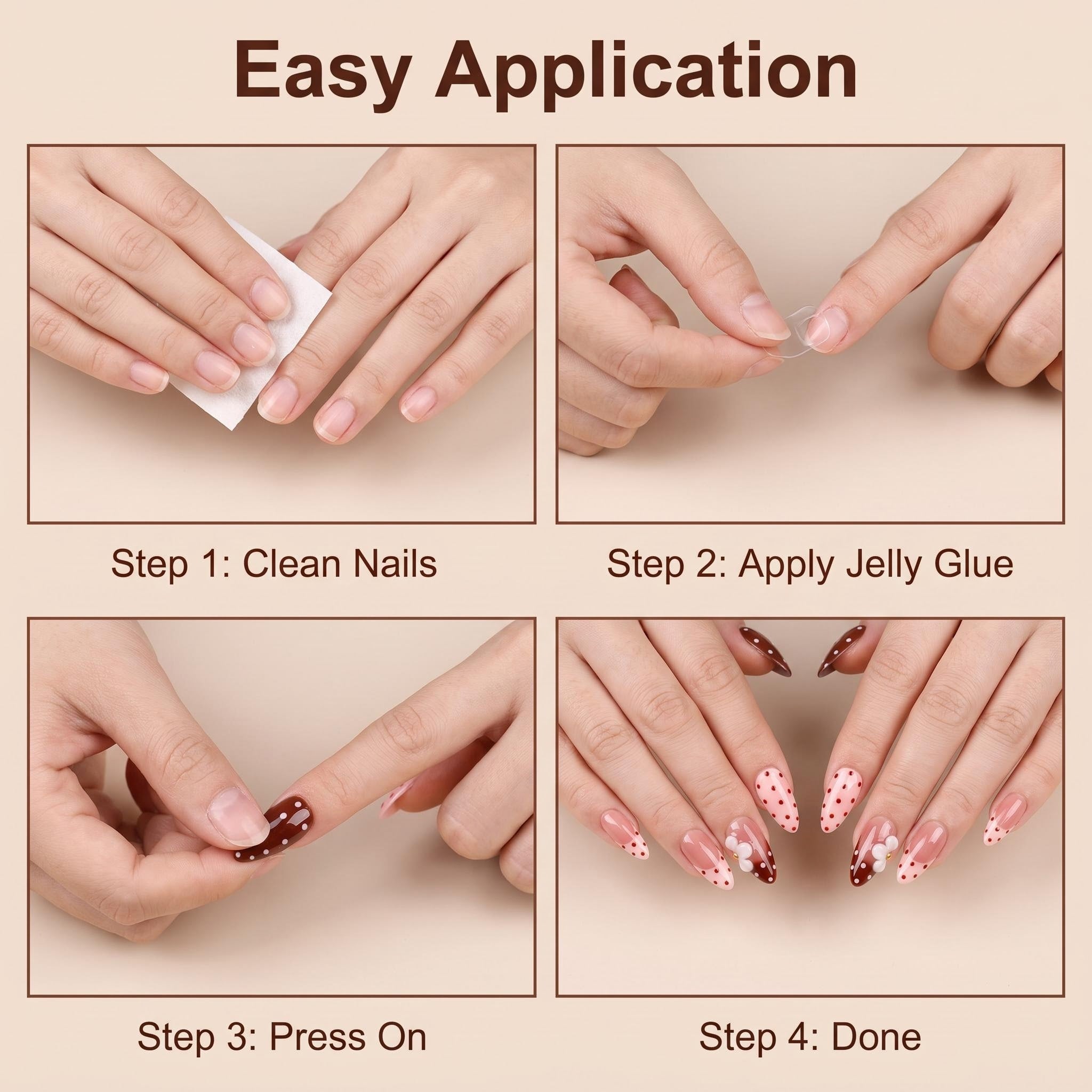Red Gold Luxury Carved Press On Nails